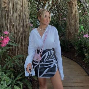 Zara Printed Draped Mini Skirt